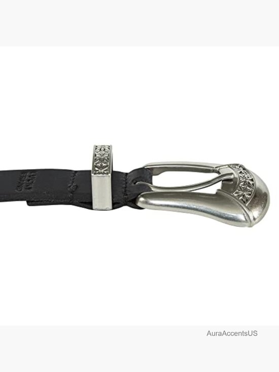Western Leather Belt with Metal Roller Buckle - Premium Quality main image 5